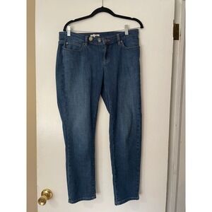 EILEEN FISHER Petite Blue Wash Organic Cotton Blend Denim Jeans Size 8P